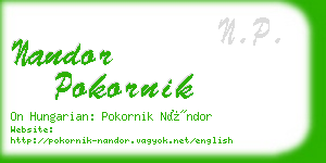 nandor pokornik business card